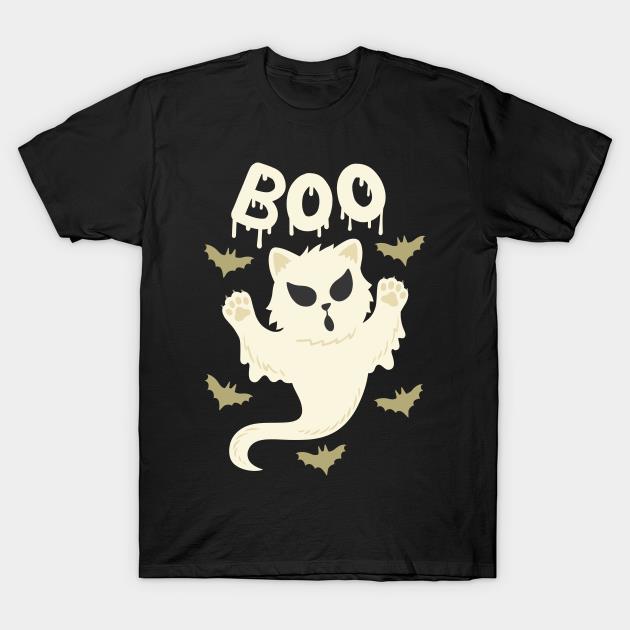 Cat Ghost Boo Halloween shirt