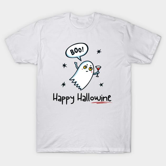Ghost Boo Happy Hallowine Halloween shirt