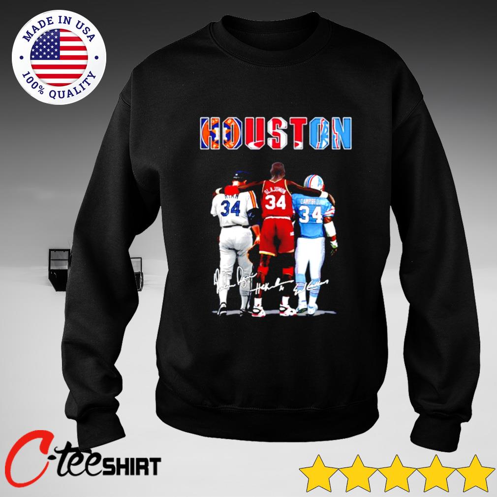 Houston Texans Deshaun Watson Houston Rockets Hakeem Olajuwon Houston  Astros Nolan Ryan city signatures shirt, hoodie, sweater, long sleeve and  tank top