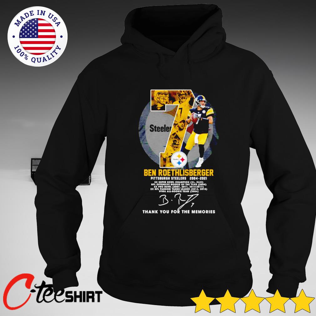 Ben Roethlisberger Steelers 2004 2022 Signatures Thank You For The Memories  T-Shirt, hoodie, sweater, long sleeve and tank top