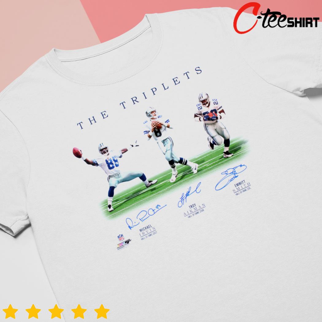 The triplets emmitt smith troy aikman and michael irvin shirt, hoodie,  sweater, long sleeve and tank top