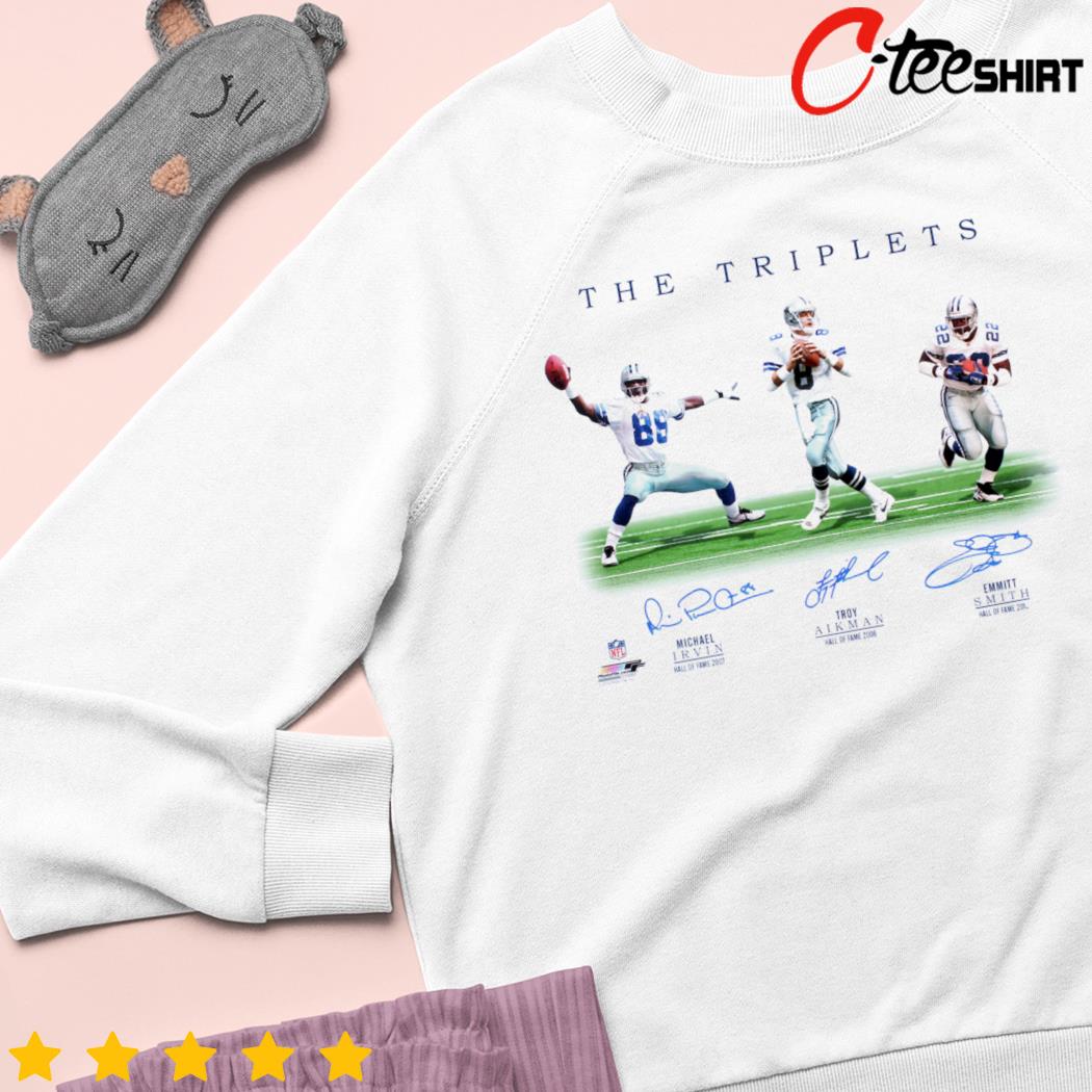 Official the triplet's emmitt smith troy aikman and michael irvin shirt,  hoodie, sweater, long sleeve and tank top