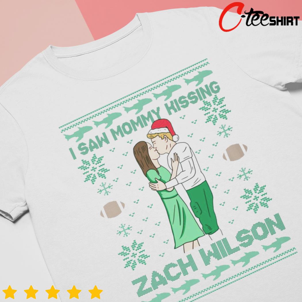 I saw mommy kissing zach wilson Christmas shirt, hoodie, sweater