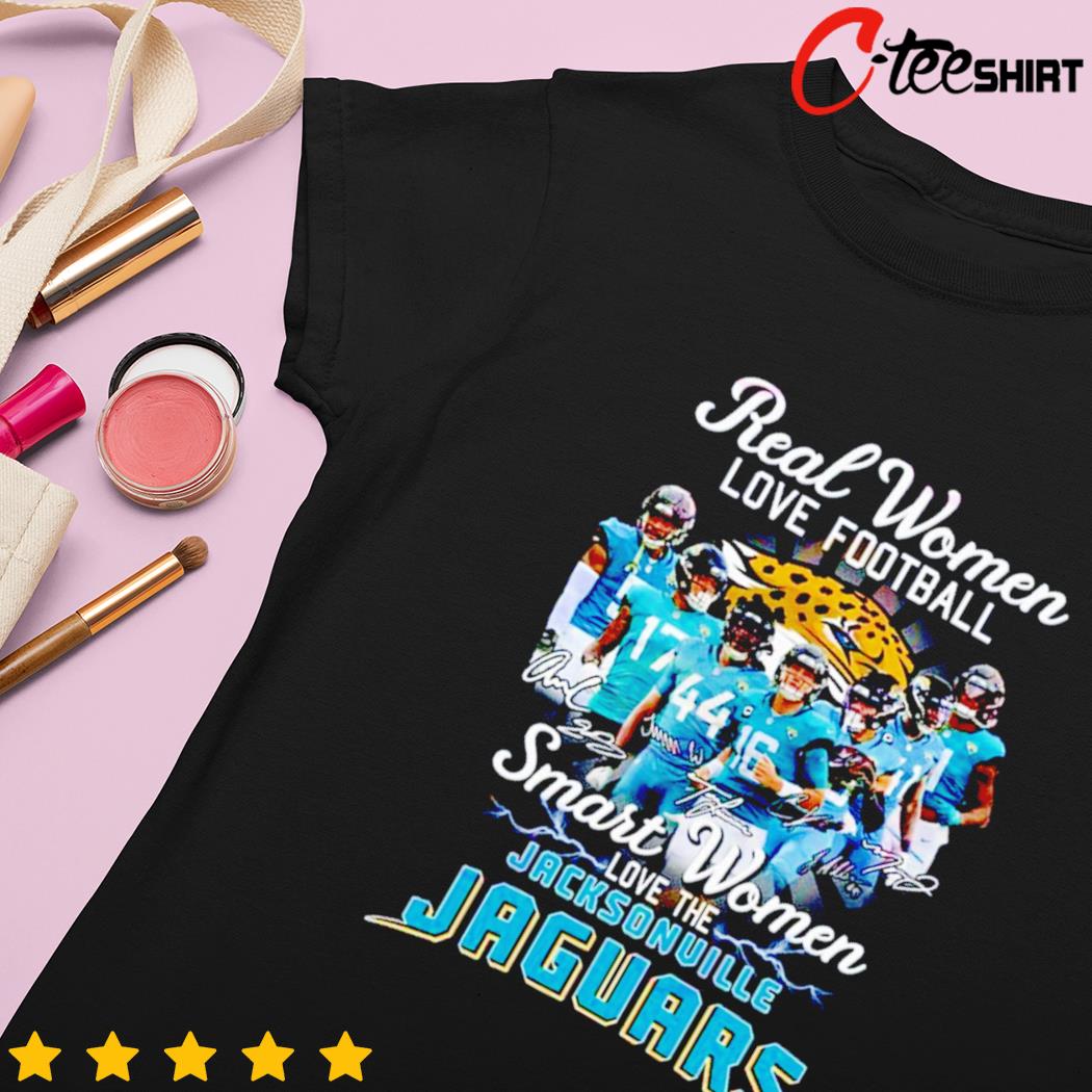 Real Women Love Football Smart Women Love The Jacksonville Jaguars T Shirt  - Growkoc