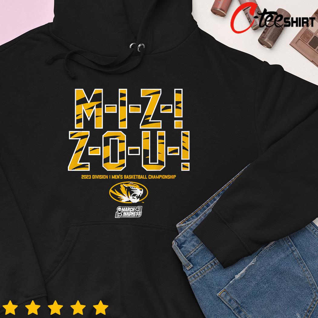 Missouri Basketball M-i-z! Z-o-u! 2023 division men's basketball championship hoodie