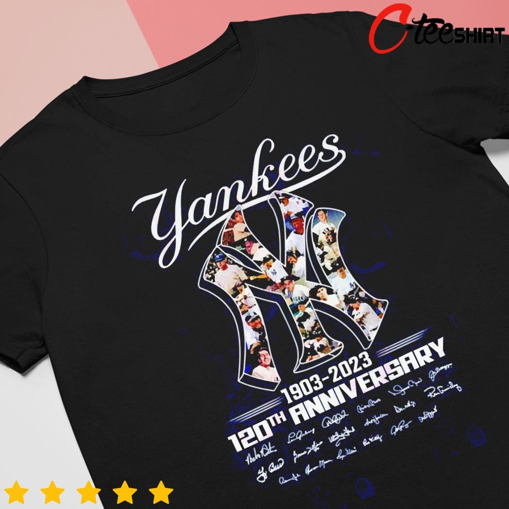 NY Yankees 1903 – 2023 120th Anniversary members signature shirt