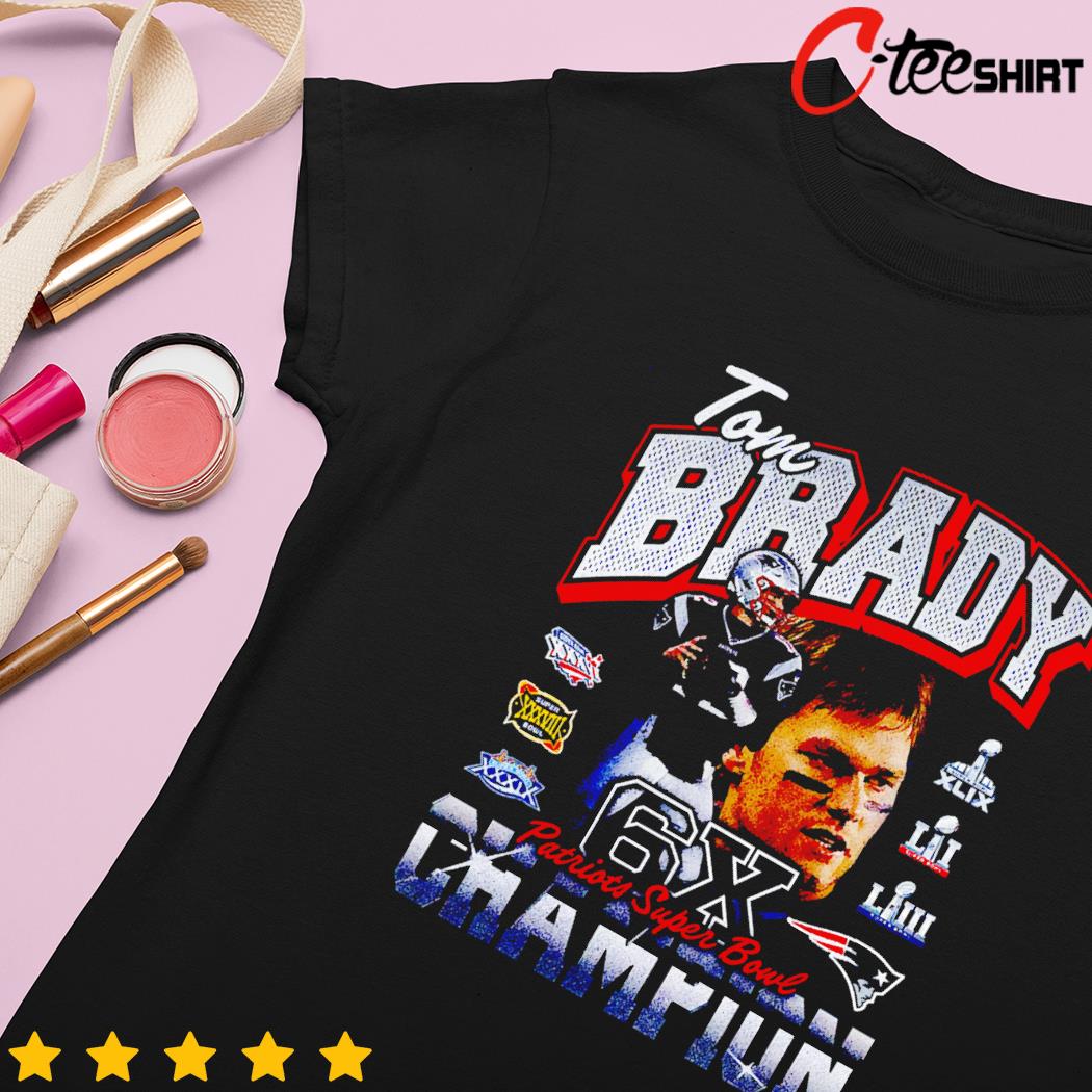 TB12 Tom Brady 6 Time Superbowl Champion T-Shirt Men’s XL New England  Patriots