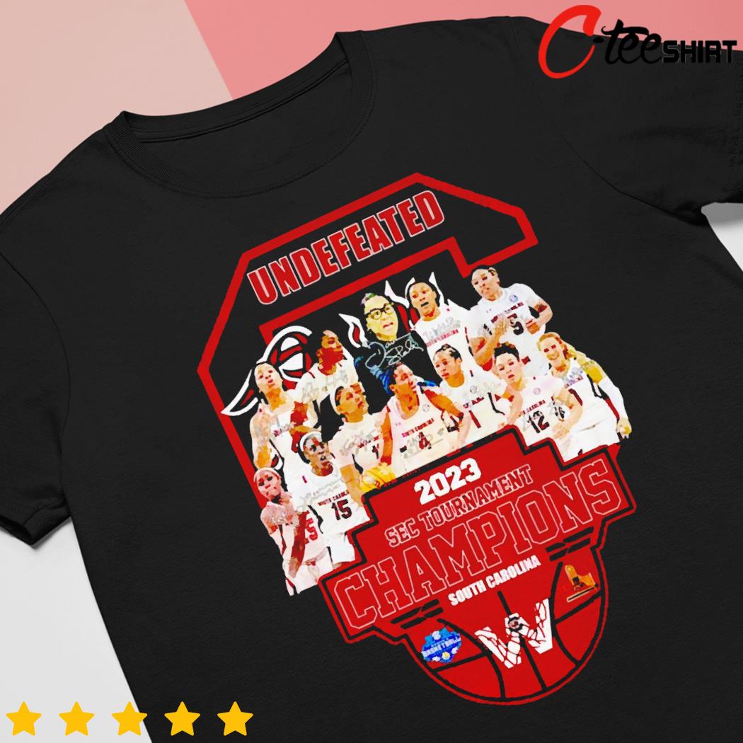 Undefeated 2023 SEC Tournament Champions South Carolina basketball t-shirt