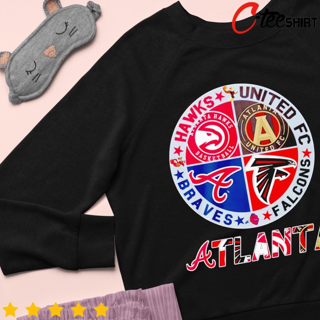 Official Logo Atlanta Braves Atlanta Falcons Atlanta Hawks Atlanta United  Fc Logo 2023 shirt, hoodie, sweater, long sleeve and tank top