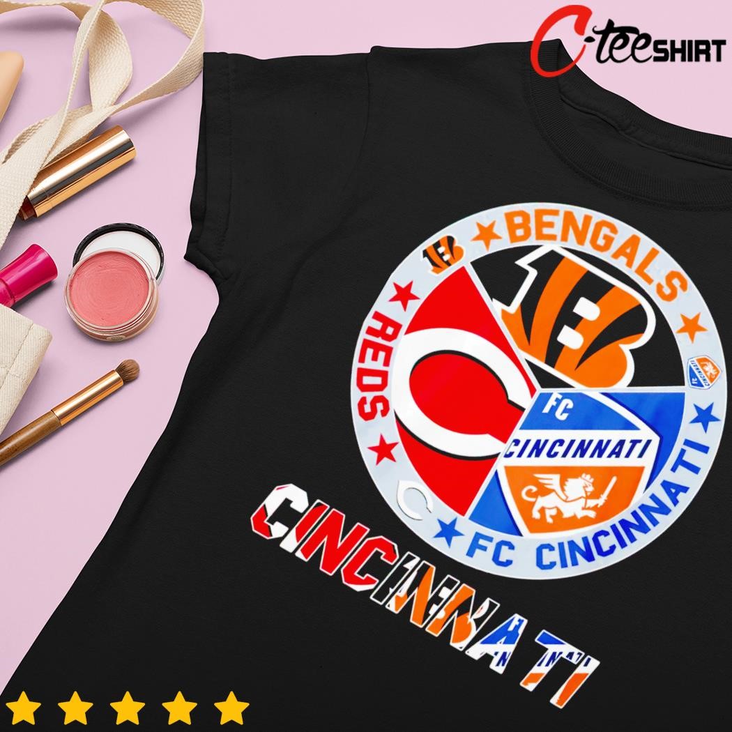 Cincinnati Circle Logo Sport Teams Bengals Reds Unisex Tshirt