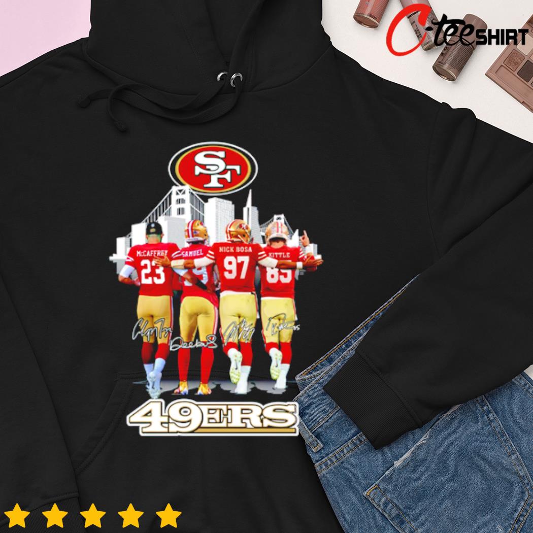 Girls Youth Nick Bosa Pink San Francisco 49ers Fashion Fan Gear V-Neck T- Shirt