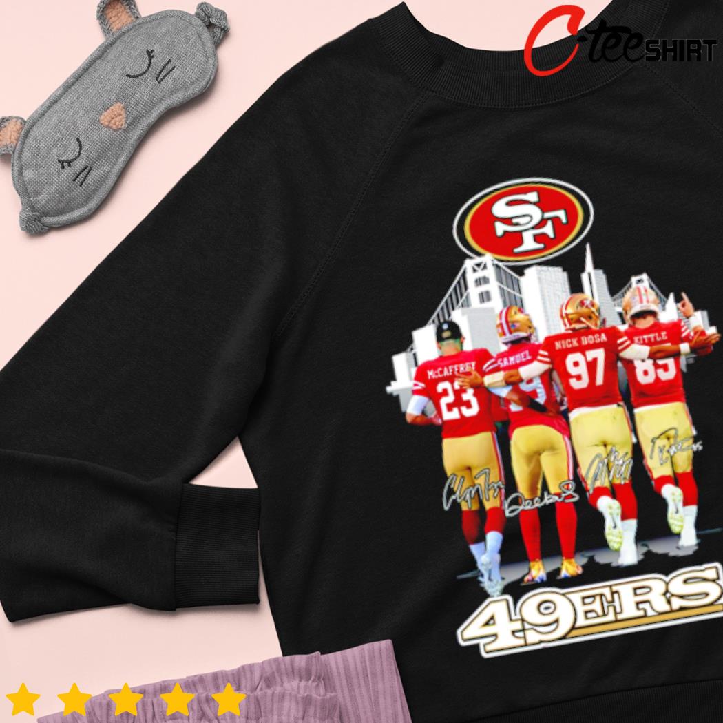 Girls Youth Nick Bosa Pink San Francisco 49ers Fashion Fan Gear V-Neck T- Shirt