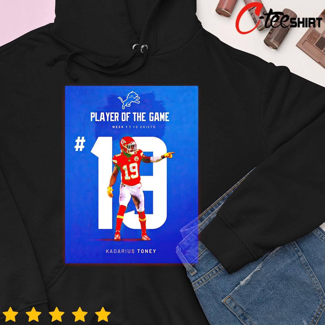 Player Of The Game Number 19 Kadarius Toney Detroit Lions vs Kansas City  Chiefs NFL Kickoff 2023 3D T-Shirt - Binteez