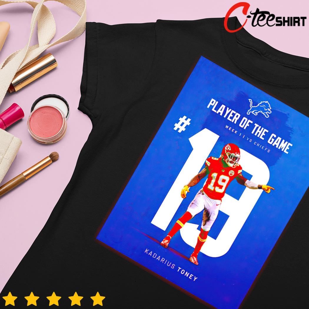 Player Of The Game Number 19 Kadarius Toney Detroit Lions vs Kansas City  Chiefs NFL Kickoff 2023 3D T-Shirt - Binteez