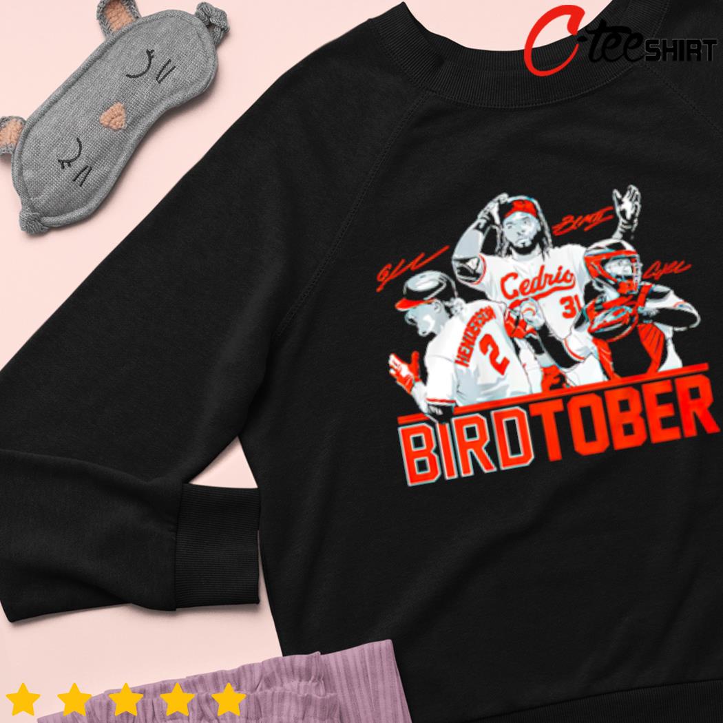 Official Birdtober adley rutschman gunnar henderson cedric mullins  baltimore orioles T-shirt, hoodie, tank top, sweater and long sleeve t-shirt