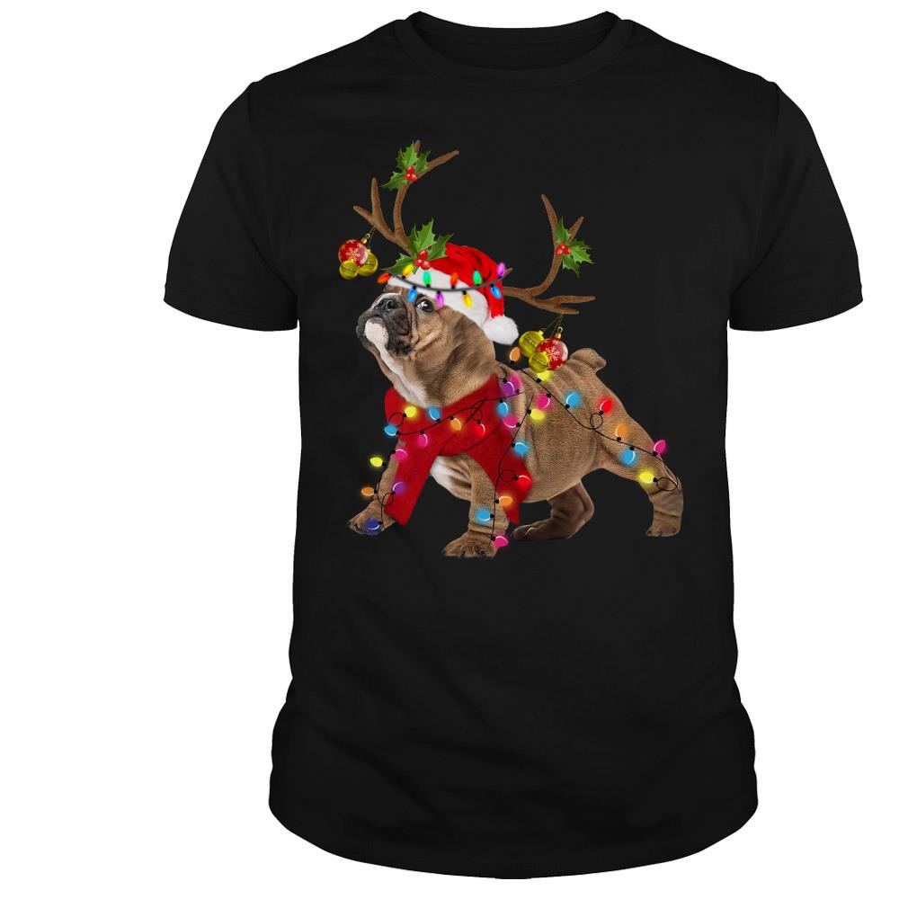 bulldog christmas t shirt