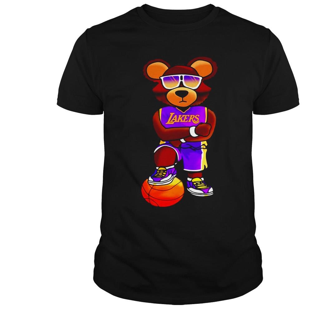 teddy bear with lakers jersey