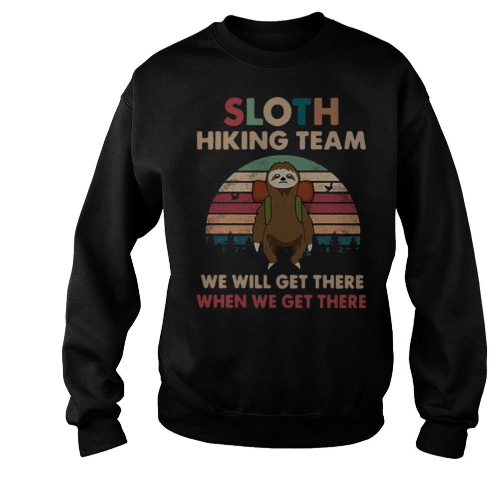 sloth hiking team sweatshirt